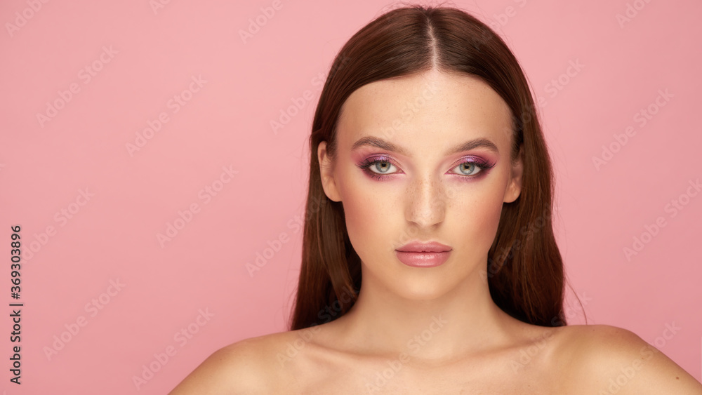 Beautiful brunette woman with healthy skin beauty concept Beautiful brunette woman with healthy skin beauty concept
