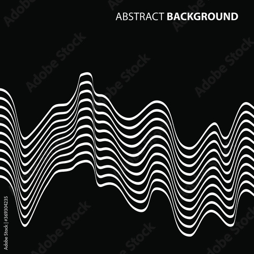 Abstract white wavy stripes. Curved lines pattern. Abstract monochrome background. Modern shape. Design element for prints, web pages, template and textile pattern