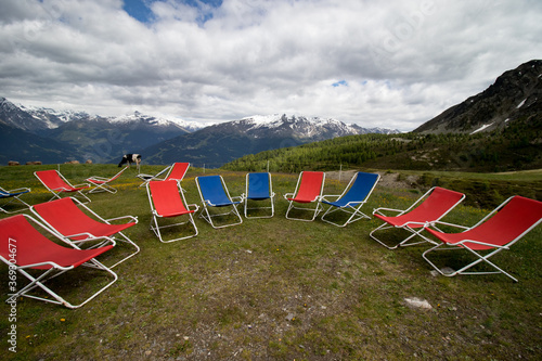 chairs in the mountains