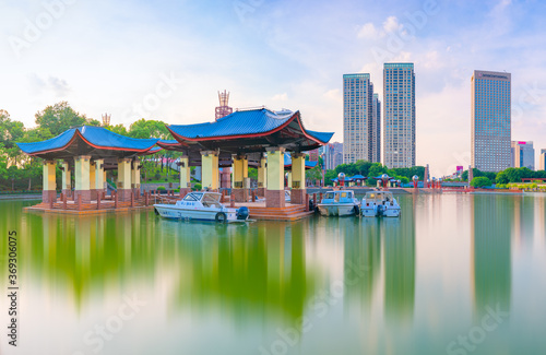 Urban Environment of Qiandeng Lake Park, Foshan City, Guangdong Province, China © Weiming