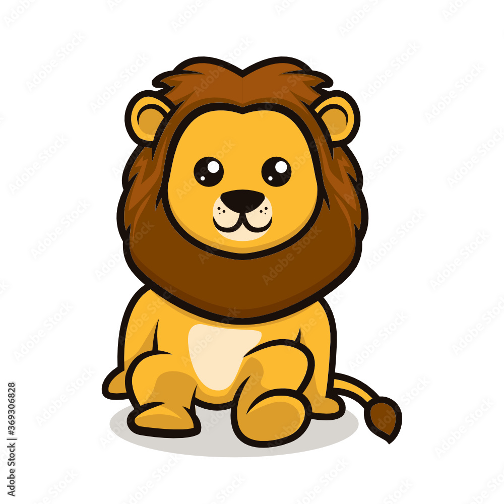 Cute baby lion mascot design illustration Cute baby lion mascot design illustration