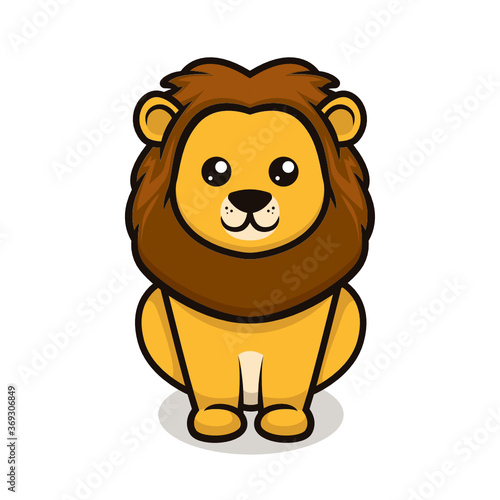 Fototapeta Naklejka Na Ścianę i Meble -  Cute baby lion mascot design illustration