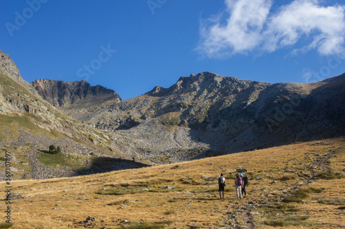 hikers on the way to the summit of Canigou