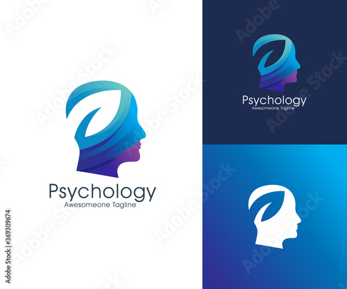 Leaf Head Logo Design, Vector, Template