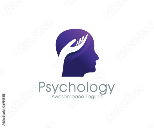 Mental Health Logo Design,Hand And Head Logo Concept