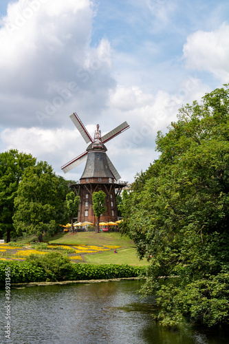 Old wind mill in Bremen, Germany.