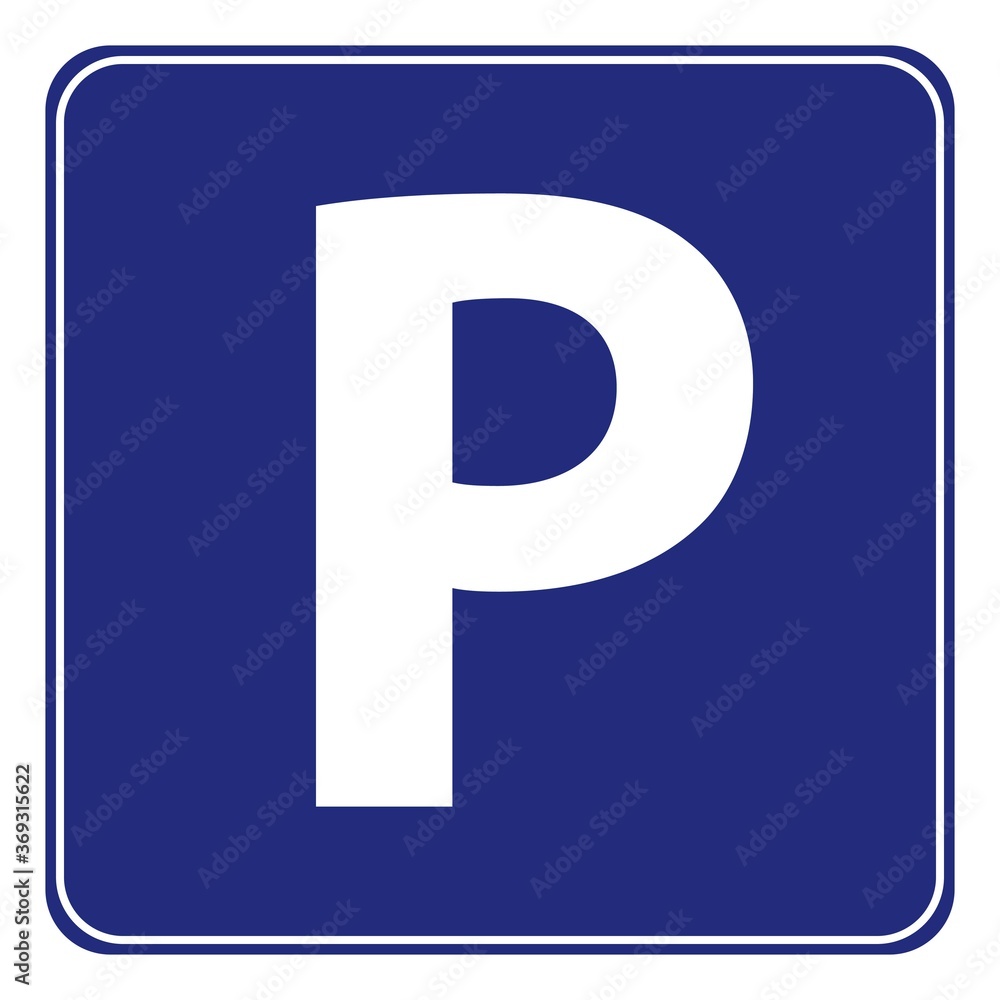 Parking allowed symbol in blue background drawing by illustration. Vehicle park icon Parking allowed symbol in blue background drawing by illustration. Vehicle park icon
