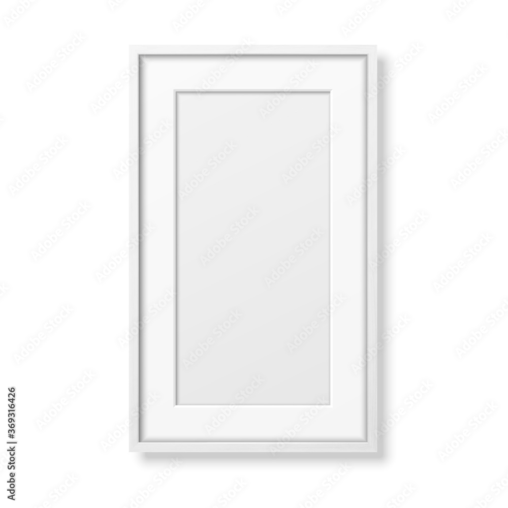 Vector 3d Realistic Vertical White Wooden Simple Modern Frame Icon Closeup Isolated on White. It can be used for presentations. Design Template for Mockup, Front View Vector 3d Realistic Vertical White Wooden Simple Modern Frame Icon Closeup Isolated on White. It can be used for presentations. Design Template for Mockup, Front View