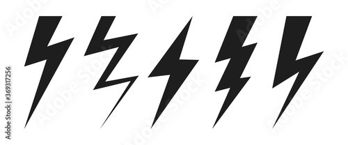 Thunder lighting bolt vector design illustration isolated on white background 