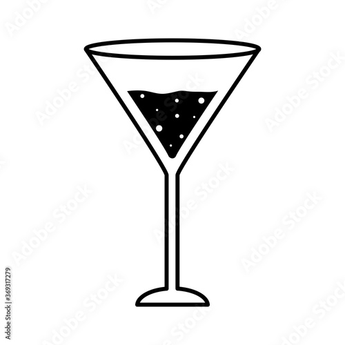 martini cocktail glass cup silhouette style icon design, Alcohol drink bar and beverage theme Vector illustration