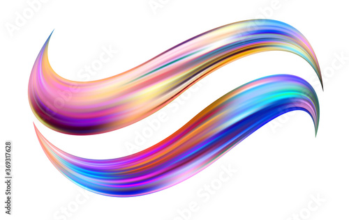 Colorful flow brush stroke. Wave sea isolated line