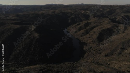 Arribes del Duero. Landscape in mountains of Salamaca,Spain. Aerial Drone Footage photo