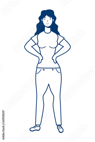 young woman casual avatar character