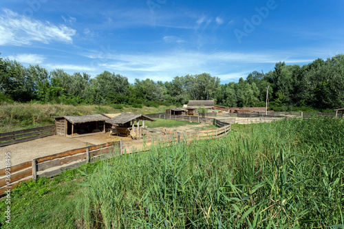 Traditional hungarian farmstead at the Lake Tisza Ecocentre in Poroszlo photo