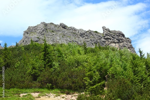 Rock formation Sarnia Skala in Tatra mountains Poland photo