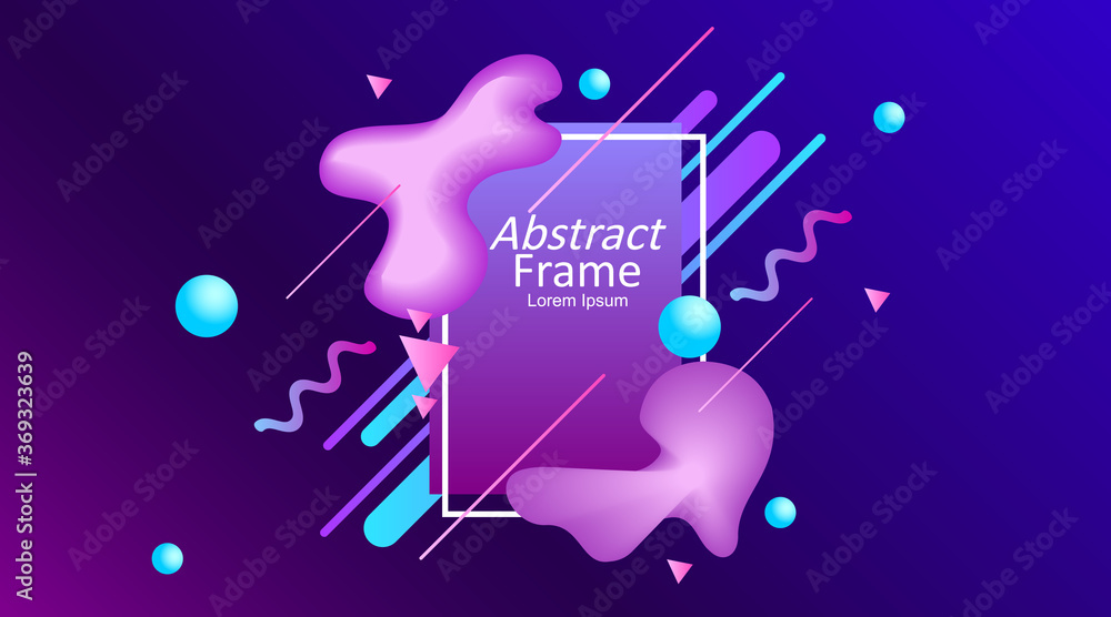 Fototapeta premium vector illustration with abstract colorful liquid shape for background and backdrop frame design