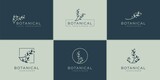 Set of botanical logo design collection, beauty, luxury, collection, health, nature Premium Vector