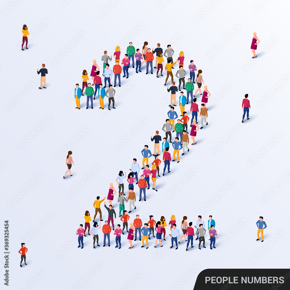 Large group of people in number 2 two form Large group of people in number 2 two form
