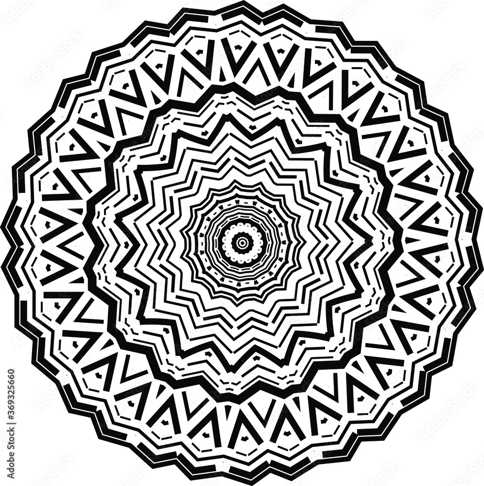 Mandala. Zentangle inspired vector illustration, black and white. Abstract diwali texture Mandala. Zentangle inspired vector illustration, black and white. Abstract diwali texture