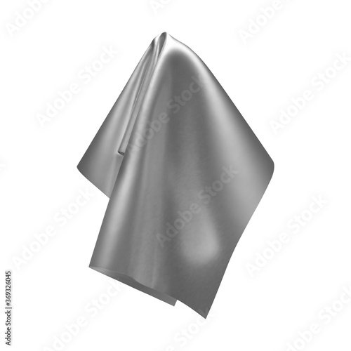 Golden shiny fabric, handkerchief or tablecloth hanging