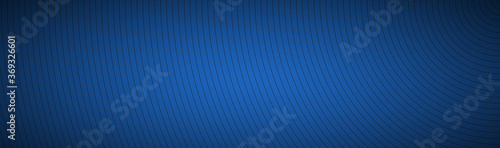 Modern blue abstract header. The look of stainless steel banner. Circular lines on a blue background