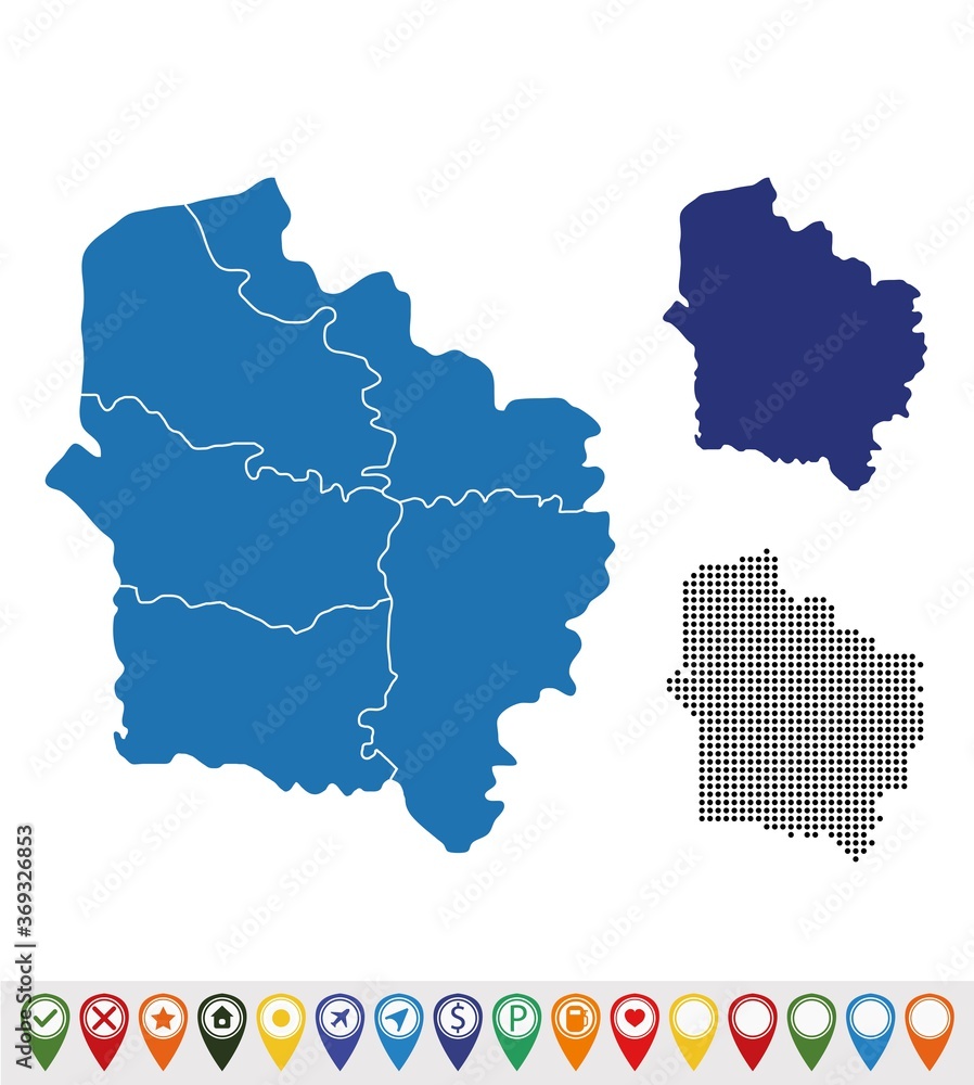 Set outline maps of Hauts-de-France
