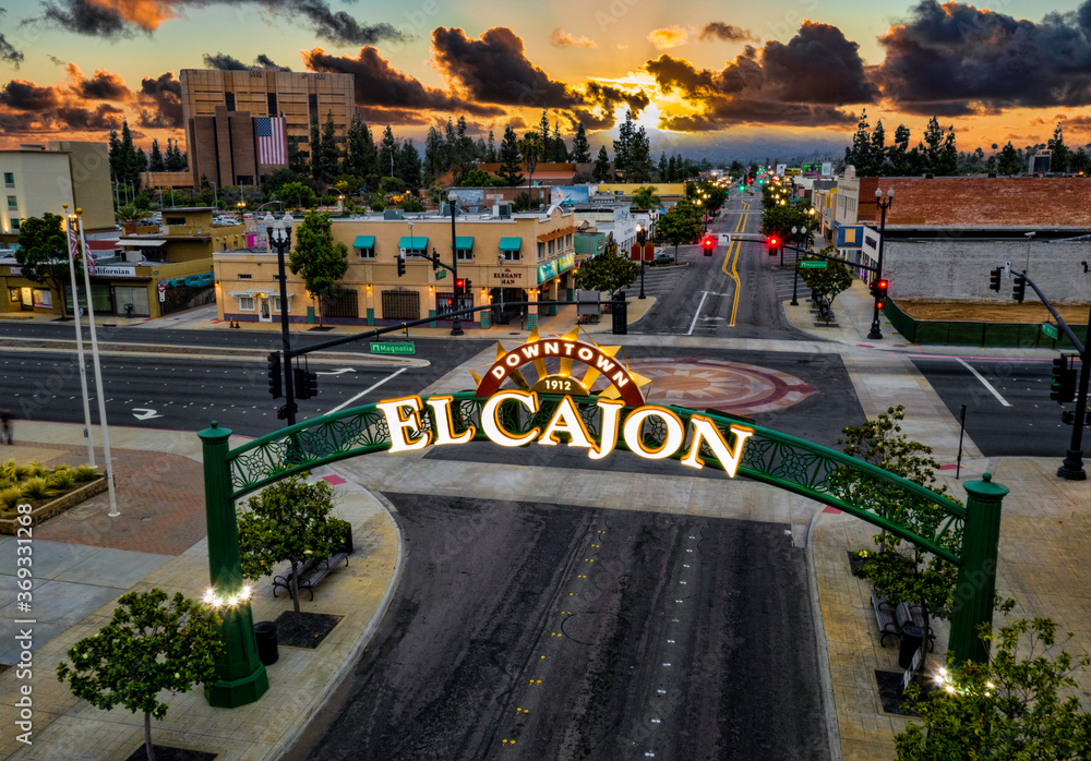 City of El Cajon, California. - obrazy, fototapety, plakaty 