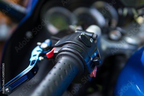 steering wheel of a motorcycle