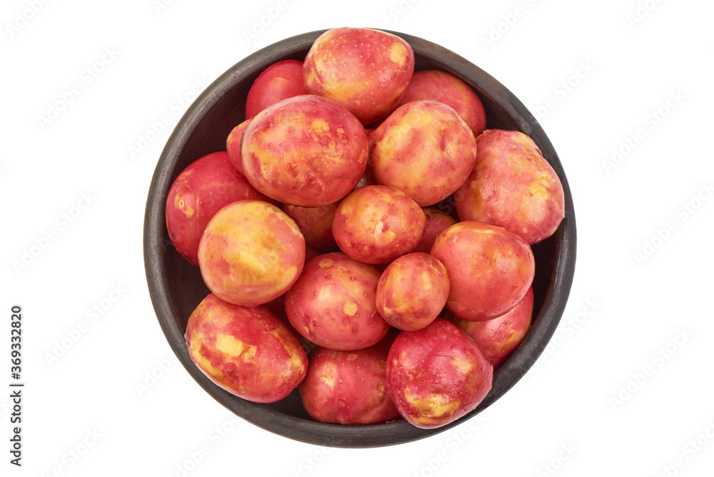 Red new potatoes, isolated on white background