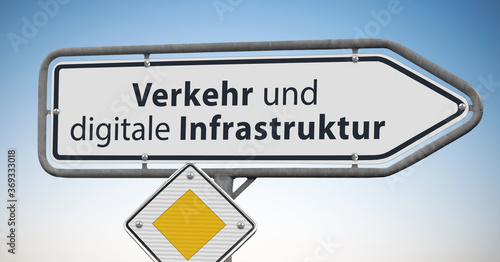 Wegweiser, Priorität für Verkehr und digitale Infrastruktur, (Symbolbild)