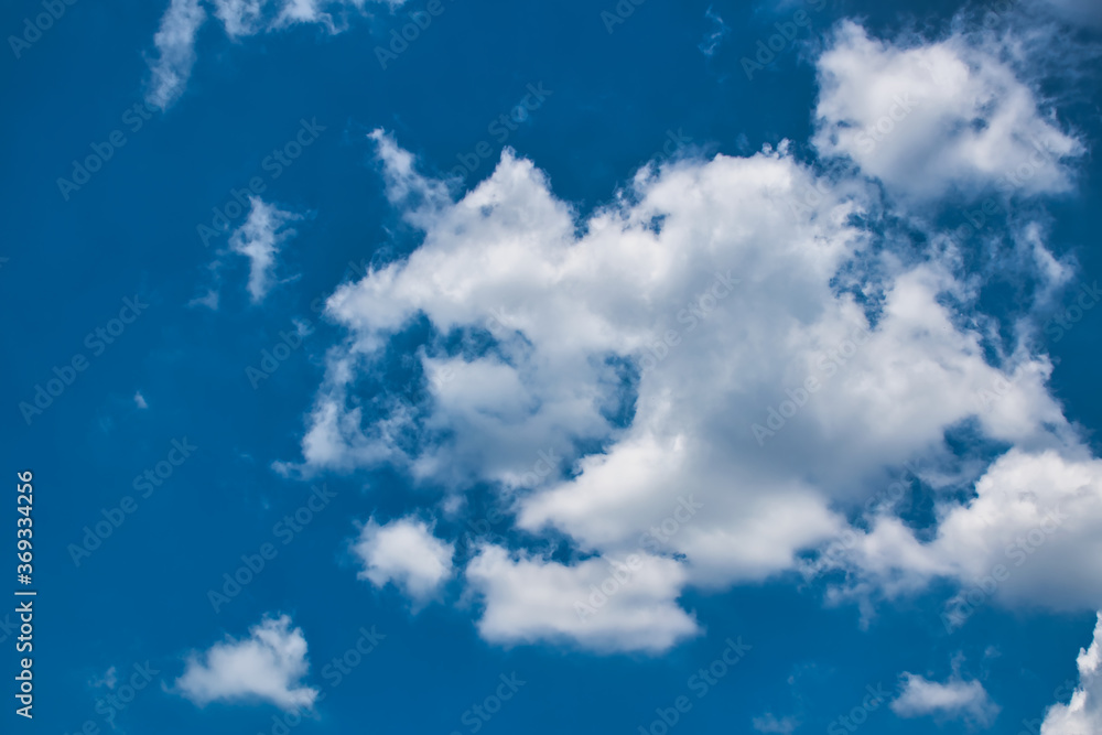 Beautiful blue sky with with light puffy cirrus clouds background Beautiful blue sky with with light puffy cirrus clouds background