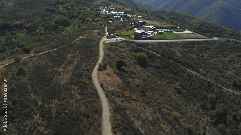 Small village of El Acebo de San Miguel in Leon,Spain. Aerial Drone Footage Small village of El Acebo de San Miguel in Leon,Spain. Aerial Drone Footage