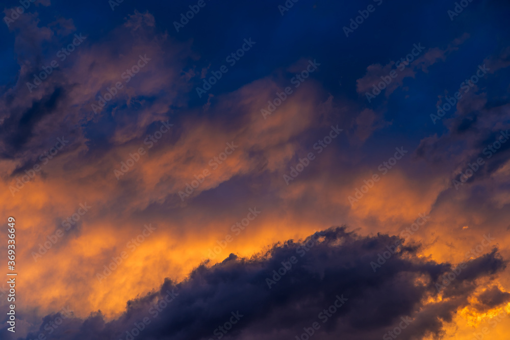 colorful sky with clouds at sunset. background wallpaper
