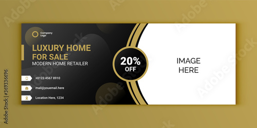Home sale Real estate business Facebook cover timeline template.