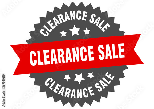 clearance sale round isolated ribbon label. clearance sale sign