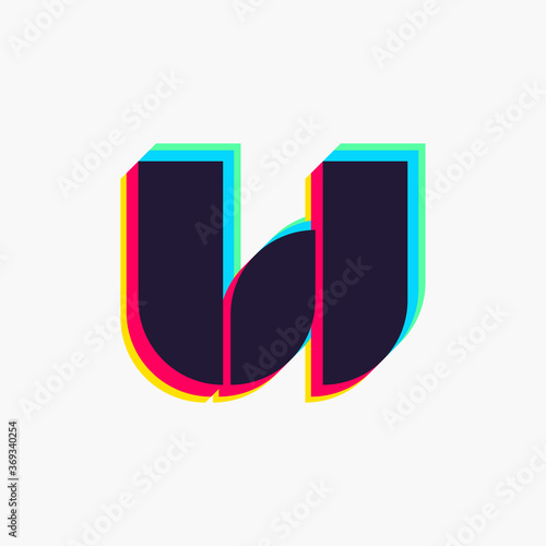 Letter W logo with stereo effect.