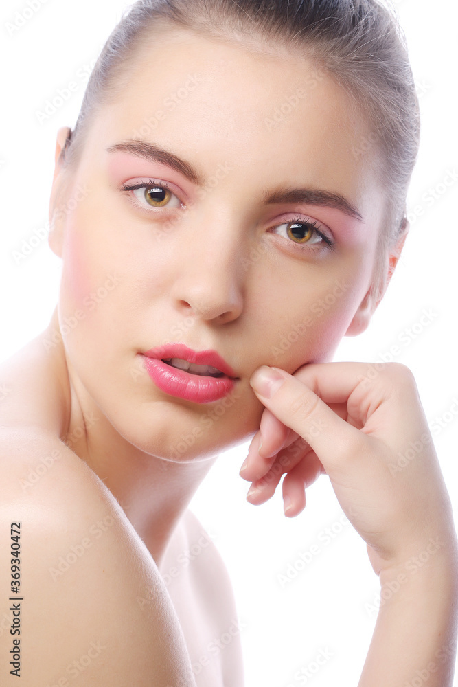 Portrait of beautiful young girl with clean skin Portrait of beautiful young girl with clean skin