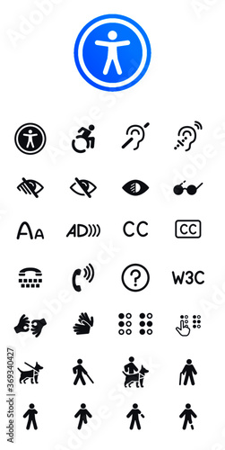 Accesability icons - disability elderly handicap