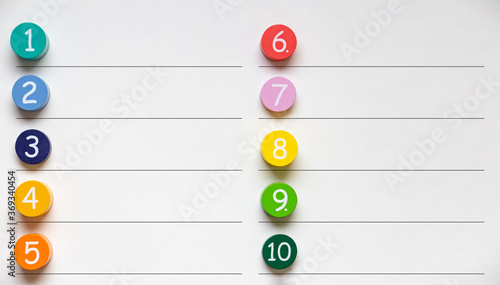 фотографія Colorful number blocks with rules between them