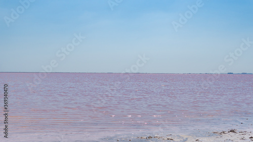 Fotografie Pink salt, landscape sea salt, created from microscopic unicellular algae secret