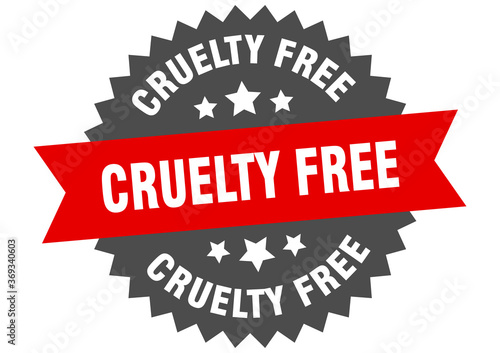 cruelty free round isolated ribbon label. cruelty free sign