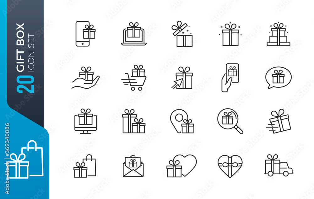 gift box icon set