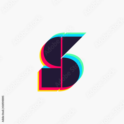 Letter S logo with stereo effect.
