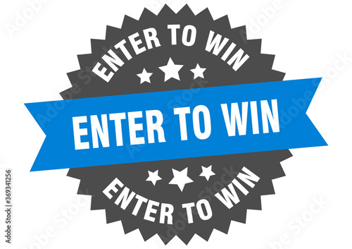 enter to win round isolated ribbon label. enter to win sign