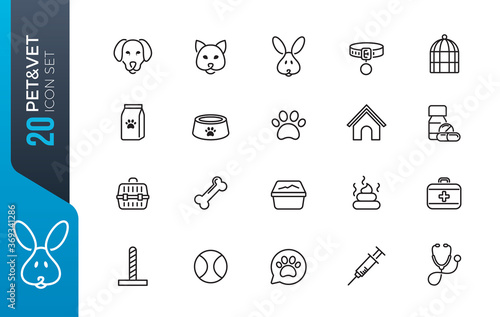 minimal pet shop icon set