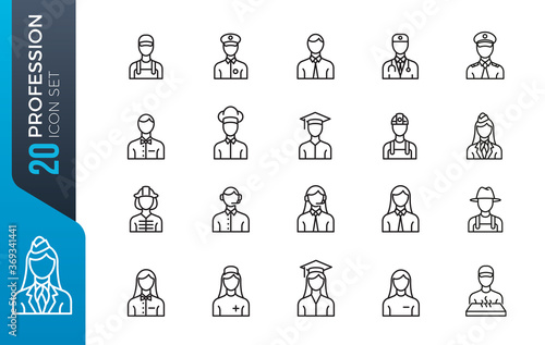 minimal profession icon set