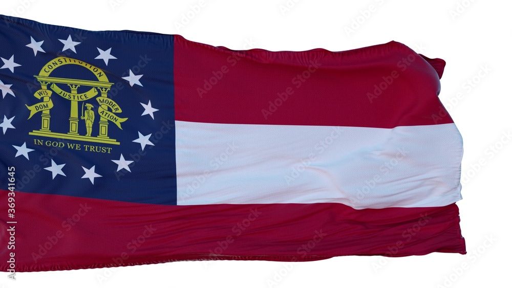 Georgia Flag isolated on white background. 3d illustration Georgia Flag isolated on white background. 3d illustration