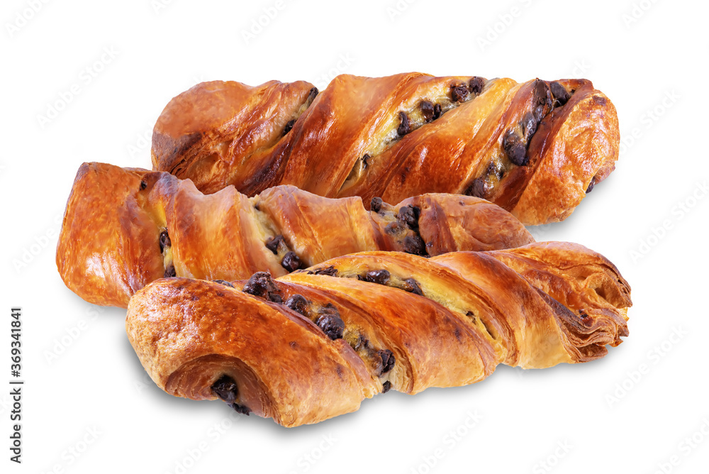 Chocolate cookie Twists on a white isolated background Chocolate cookie Twists on a white isolated background