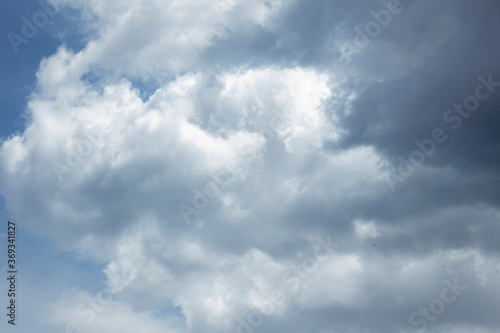 White clouds in blue sky background. © alexander