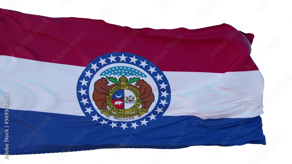 Missouri Flag isolated on white background. 3d illustration Missouri Flag isolated on white background. 3d illustration